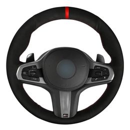 Car Steering Wheel Cover Hand-stitched Soft Black Suede For BMW M Sport G30 G31 G32 G20 G21 G14 G15 G16 X3 G01 X4 G02 X5 G05268W