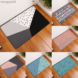 Carpets Nordic Style Geometric Colourful Pattern Floor Mat Anti-slip Rugs for Bedroom Living Room Home Decor Oil Proof Kitchen Mat Carpet R230731