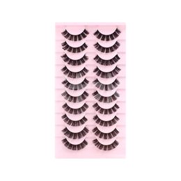 False Eyelashes Three dimensional eyelashes, Pink 10 rows,Dense, comfortable, curling