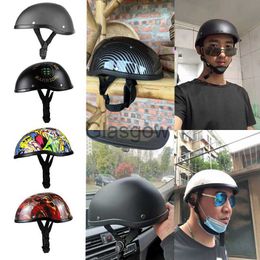 Motorcycle Helmets Half Face Vintage Summer Cap Cascos Japanese Beret Style Motorcycle Half Helmet Safety Hard Hat for Cafe Racer Chopper Scooter x0731