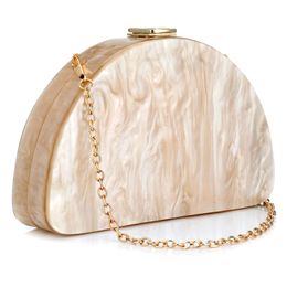 Evening Bags Elegant Clutch Purses Women Messenger Bag Apricot Shoulder Acrylic Clutches Vintage Woman Evening Bag Cocktail Party Purse Prom 230729