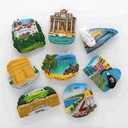 Fridge Magnets Thailand tourist magnet refrigerator 3d magnets Italy fridge magnets Paris Austria Singapore France nice Romania home decor gift x0731