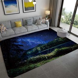 Carpets Modern Living Room Sofa Rugs Absorbent Carpet for Bathroom Van Gogh Art Abstract Large Waves Starry Night View Bedroom Floor Mat R230731