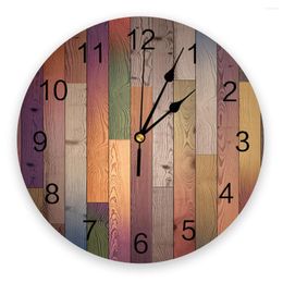 Wall Clocks Vintage Wooden Board Round Clock Modern Design Home Living Room Decoration Children's Kitchen Table