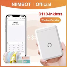 1pc Upgrade Your Office Supplies with the Niimbot D110 Label Printer - 10 Rolls Included!