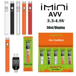 Original Imini AVV Battery 380mAh Bottom Adjustable Voltage Preheat VV for 510 Thread Cartridge Battery in Display Box from Manufacturer Supply