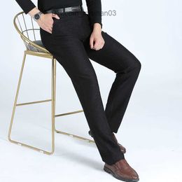 Men's Pants Autumn and Winter New Men's Ultra Thin Casual Pants Fashion Business Stretch Thickened Trousers Men's Brand Solid Pants Black Navy Large Z230731