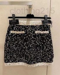 Skirts Designer High quality sequin vest for women in spring and summer, new niche, unique foreign style, versatile short top celebrities ME11