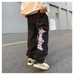 Men's Jeans Black Cargo Pants Star Women's Trendyol Baggy Hip Hop Streetwear Print Large Femme Man Retro Y2k