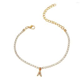 Anklets Austyn For Women Alphabet Cuban Link Chain Foot Accessories Fashion Summer Beach Jewelry Gifts Luxury