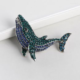 Brooches EASYA Women's Luxury Charm Jewellery Whale Shape Brooch Crystal Anime Vintage Prom Party Dress Decoration Gift For Girlfriend