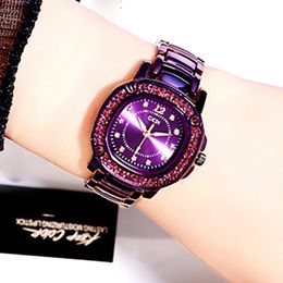 Women watch watches high quality luxury Casual designer waterproof quartz-battery Full star square alloy watch