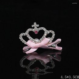 Dog Apparel Pet Hair Jewelry Accessories Cute Flower Crystal Rhinestone Princess Crown Pin Birthday Party