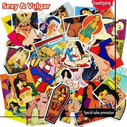 51 Pcs Mixed Sexy and Vulgar Stickers for Luggage Laptop Car Styling Waterproof Cool Sticker Bike Trunk Guitar Decals284z