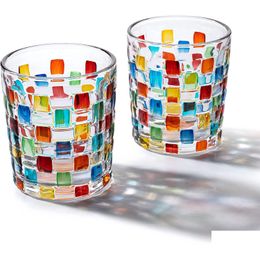 Wine Glasses Italian Painted Glass Woven Cup Ins Rainbow Colorf Coffee Mug Beer S Drinking Drop Delivery Home Garden Kitchen Dining Ba Dh4Ex