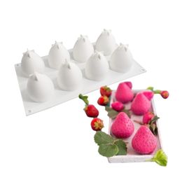Cake Tools 3D Strawberry Shaped Fondant Mousse Mould DIY Chocolate Silicone Baking Cheesecake Candy Decorating 230731