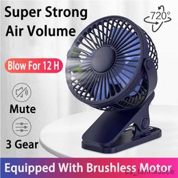 Electric Fans Rechargeable Portable Fan USB Mini Wind Power Handheld Clip Fan High Quality Student Office Fan Small Cooling R230803