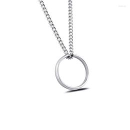 Chains Fashion Circle Ring Pendant Necklace Men Vintage Trendy Jewellery Accessories