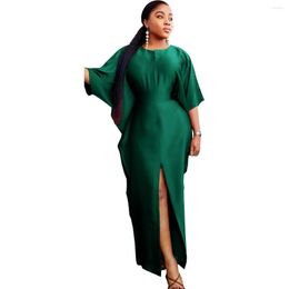 Ethnic Clothing Dashiki African Dress Women Batwing Sleeve Corset Split Robe Summer Fashion Solid Elegant Streetwear Long 2023