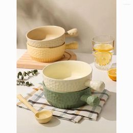 Bowls Tableware Simplicity Household Handle Fruit Salad Vegetable Special Use Kitchen Pattern Practical Ceramics Home