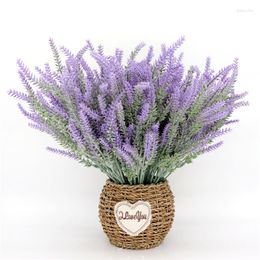 Decorative Flowers Lavender Artificial Flower Decoration Wedding Birthday Party Garden Plants Pastoral Style Bedroom Dining Table Decored