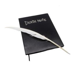 Notepads A5 Anime Death Note Notebook Feather Pen Set Leather Cover Book Animation Art Writing Journal Death Note Notepad 230729