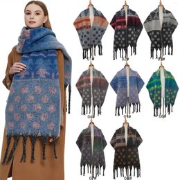 Scarves Oversized Scarf Coarse Tassel Jacquard Dot Soft Autumn And Winter Thickened Warm Shawl For Women