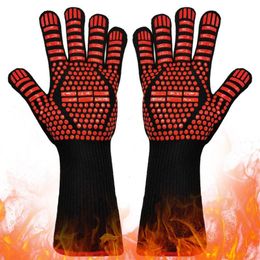 Oven Mitts BBQ Gloves High Temperature Resistance NonSlip Cooking Baking Barbecue Fireproof Bbq For 230731