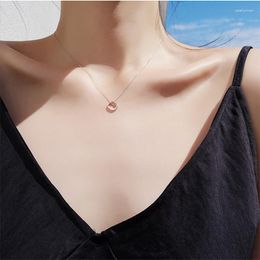 Chains Silver Crystal Glitter Diamond Geometric Necklace Female Square Clavicle Chain Fashion Simple And Delicate Light Luxury Jewellery