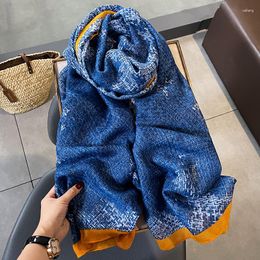 Scarves 2023 Fashion Foulard Winter Cotton And Flax Scarf Design Muslim Bandanna Luxury Print 180X90CM Beach Shawls