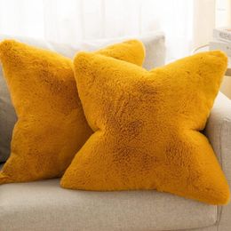 Pillow Inyahome Ultra Soft Throw Pillows Case Faux Fur Luxury Warm Plush Decorative Cover For Sofa Bedroom