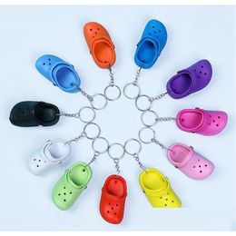 Keychains Lanyards 12 Colours 3D Mini Shoe Keychain Eva Shoes Srocs Key Chain Clog Sandal Party Favours Cute Plastic Foam Hole Sandals Otd5I