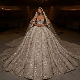 2020 Dubai Luxury Wedding Dresses Plus Size Chapel Train Sweetheart vestido de novia Appliqued Bridal Wedding Gowns Custom Made270p