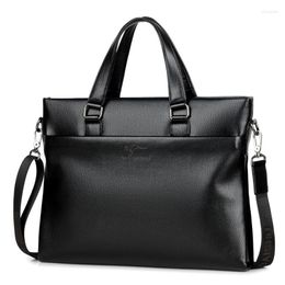 Briefcases Large Capacity Briefcase Laptop Bag Men's Crossbody Business Handbag PU Handbags Shoulder