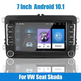 Autoradio Android 10 1 Multimedia-Player 1G 16G 7 Zoll für VW Volkswagen Seat Skoda Golf Passat 2 Din Bluetooth WiFi GPS283E