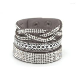 Link Bracelets Fashion Bracelet Rhinestone Braided Jewelry Three-piece Suit For Women Bangles Retail And Wholesale