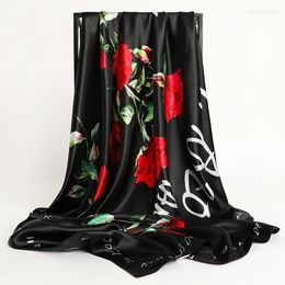 Scarves Fashion For Women Shawl Print Silk Satin Hijab Scarf Female Bandana 90cm Square Shawls Scarfs Ladies