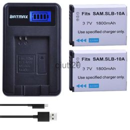 Camera Batteries 2Pcs 1800mAh SLB-10A SLB 10A SLB10A Camera Batteries + LCD USB Charger for SAMSUNG HMX-U10 HMX-U100 SL720 SL310W SL820 HZ15W x0731