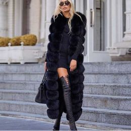 Women's Fur Faux Lengthening Real Vest Natural Coat For Jacket Female Coats Waistcoat Long HKD230727