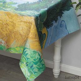 Table Cloth Oil Painting Coffee Table Cover Rectangular Tablecloths Party Decoration Table Cloth Oil Table R230731