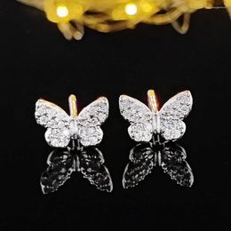 Stud Earrings 2023 Trendy Butterfly Ear Silver Colour Korean Earing For Women Lady Anniversary Gift Jewellery Wholesale Moonso E6863