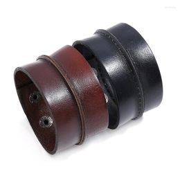 Bangle Vintage Genuine Leather Wide Cuff Men's Bracelet Punk Hip Hop Style Ornament Male Wristband Jewelry Accessories Gift