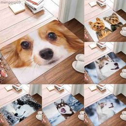 Carpets Cute Husky Dogs Printed Entrance Doormat Mat Rug Carpet Anti-slip Balcony Hallway Floor Mats 40x60cm Area Rugs Home Decor R230731