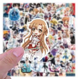 Sword Art Online 10 50 100pcs Stickers Decal for DIY Laptop Suitcase Car Trunk Skateboard Guitar Motorcycle Anime Sticker Car208A