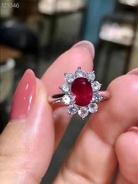 Cluster Rings The Engagement Gift Ruby Ring 925 Sterling Silver Fine Jewellery Natural And Real Fashion