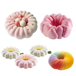 Cake Tools 6hole Silicone Mold Floral Doughnut Pastry Decoration Accessories DIY Chocolates Baking Mousse Kitchen Bakeware Tool 230731