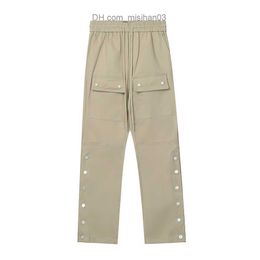 Men's Pants Side Ankle Button Pocket Drawstring Cargo Pants Men's Straight Solid Street Clothing Bag Casual Coat Y2K Unisex Trousers Z230731