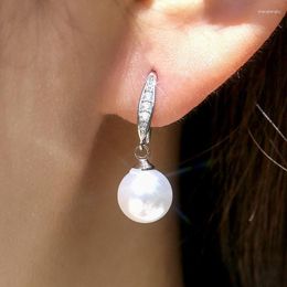 Dangle Earrings Elegant Women Jewellery White Pearl Hook Bride Wedding Valentine's Day Gifts For Women/Girls