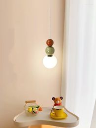 Pendant Lamps 2023 Dining Room Chandelier Nordic Modern Minimalist Colour Macaron Bedroom Bedside Bar Small Glass