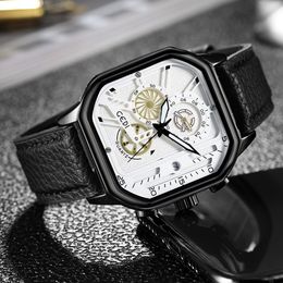Men watch watches high quality luxury designer waterproof quartz-battery Square fashion timer business watch